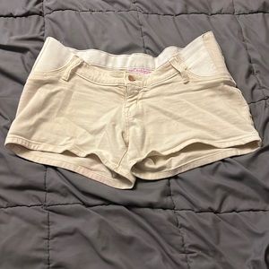 Khaki maternity shorts